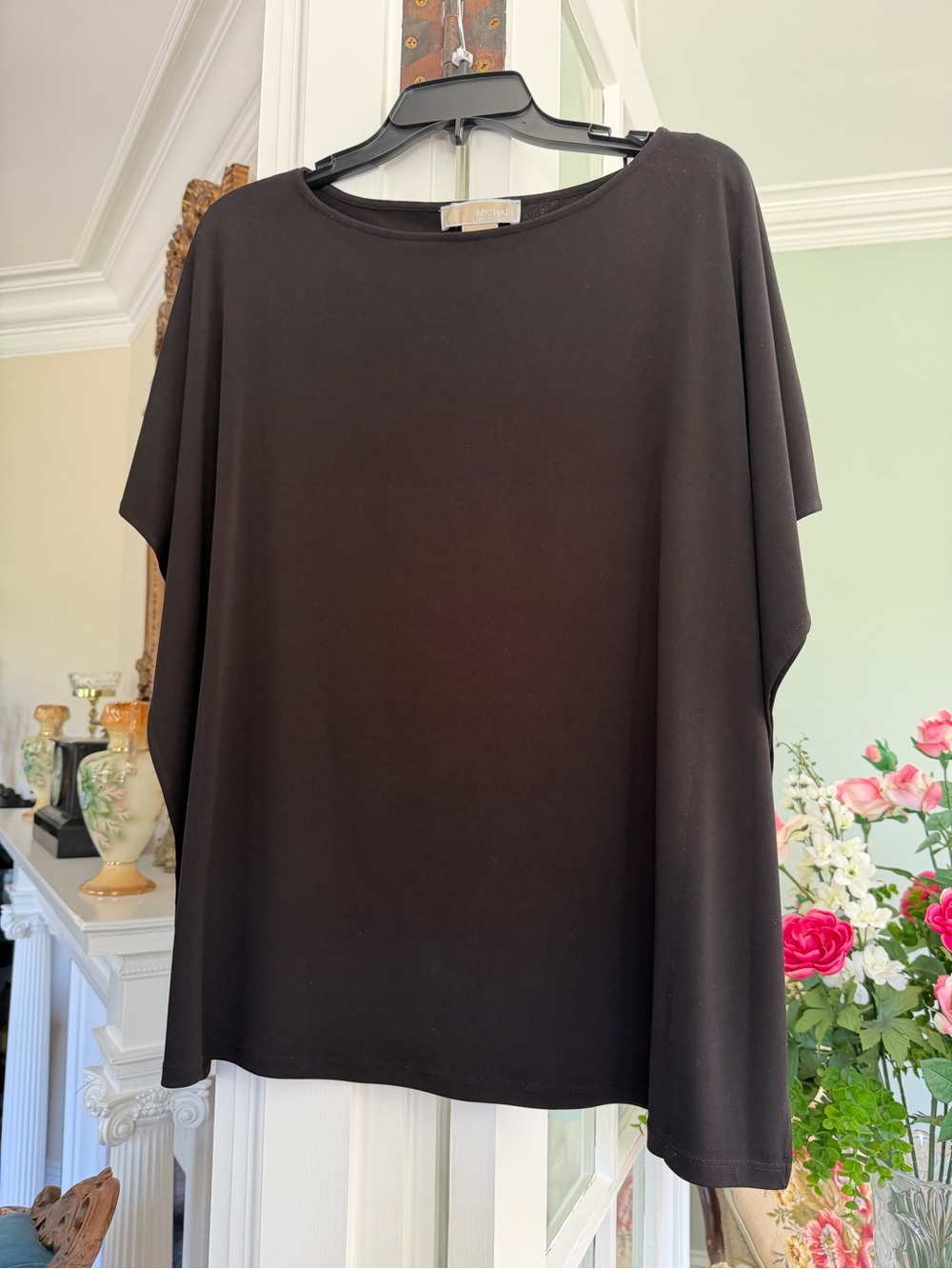 Michael Kors Black ragland Sleeve Knit Top, small petite